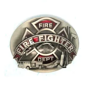 BUC4402 3D FIRE DEPT FIRE FIGHTER Chủ Đề Khóa Kim Loại Thiếc Đỏ