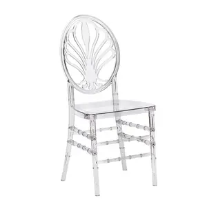 Hot Sale Clear Transparent Resin Chiavari Chair White Plastic Acrylic Wedding Chair Wholesale Phoenix Napoleon Chair