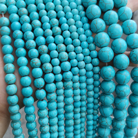 Vente en gros de perles en cristal turquoise (synthétique) de 4 à 12 mm, perles en vrac pour la fabrication de bijoux DIY, bracelets pour femmes et hommes