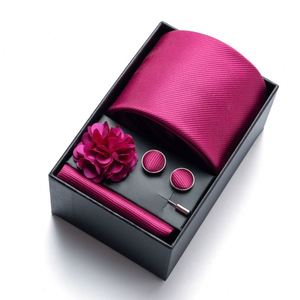 Fornitura Diretta dalla Fabbrica: Cravatta in Poliestere da Uomo con Fazzoletto Quadrato, Gemelli e Spilla, in Confezione Regalo, Accessori <span class=keywords><strong>per</strong></span> Matrimonio e <span class=keywords><strong>per</strong></span> <span class=keywords><strong>la</strong></span> Nuova Moglie - Product Image 2