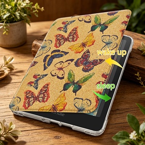 Étui rotatif en liège écologique personnalisé pour <span class=keywords><strong>Kindle</strong></span> Paperwhite 2024 12e génération, étui magnétique transparent compatible MagSafe, idéal pour les cadeaux - Product Image 4