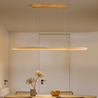 Lampe suspendue longue de style japonais vintage, moderne et minimaliste, en bois massif, pour bar, comptoir, bureau, salle à thé, table à manger, Wabi-sabi