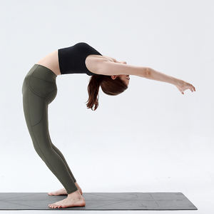 Pantalon de yoga pour femmes de couleur unie personnalisé coupe ajustée respirant pantalon de yoga fitness à la mode - Product Image 3