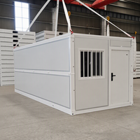 Maison conteneur pliable, bâtiment modulaire préfabriqué avec panneaux muraux isolés en laine de roche