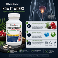 Suplemento Dietético para la Salud de la Próstata Masculina, Tabletas para Adultos, Extracto Botánico de Saw Palmetto, OEM, ODM, Marca Privada