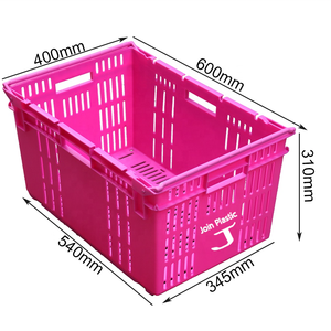Caja <span class=keywords><strong>de</strong></span> Plástico Ventilada Apilable y Encajable JOIN Nestable, 600x400x310mm, Cesta Grande <span class=keywords><strong>para</strong></span> Almacenamiento <span class=keywords><strong>de</strong></span> Vegetales y Productos Agrícolas - Product Image 1