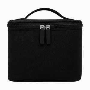 Pochette de toilette vintage élégante en PU grande capacité avec poignée et fermeture éclair, sac de rangement pour maquillage de voyage, sac recyclable - Product Image 5