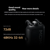 Microphone cravate cardioïde sans fil MOMA LARK MAX 2 avec connecteur XLR, 72 dB, 48 kHz, suppression du bruit par IA, en ABS, ajustement personnalisé pour une qualité sonore optimale
