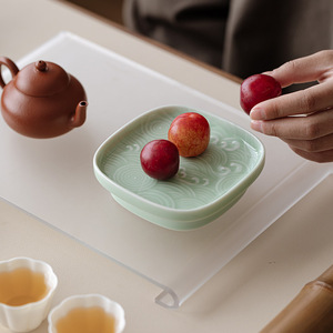 <b>Ceramic</b> Square Fruit <b>Plate</b> Small Retro Tea Snack Dish For Home Living Room Use - Product Image 4