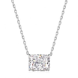 Collar con Colgante Rectangular de Plata de Ley S925 Dylam, Ajustable, Chapado en Rodio, con Circonita Cúbica 8A, Colorido, para Mujer - Product Image 1