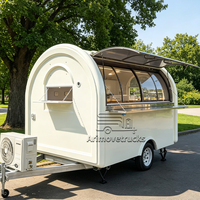 Remorque alimentaire mobile compacte pour tacos, hot-dogs, burgers, avec fenêtre de vente