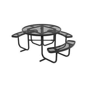 Tavolo da pranzo da Picnic per disabili in metallo rotondo per esterni con panca <span class=keywords><strong>e</strong></span> sedia Set di mobili moderni <span class=keywords><strong>e</strong></span> durevoli da cortile - Product Image 3