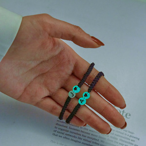 Luminoso 26 lettere coppia di braccialetti cuore iniziale A-Z nome personalizzato intrecciato regolabile donne uomini gioielli amicizia - Product Image 3