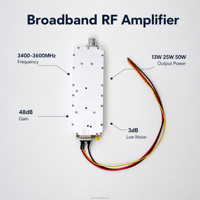 Module amplificateur de puissance RF GUORESOUN 3400-3600MHz 13W/25W/50W Gain 48dB Faible bruit Télécommande Résistant à l'eau Intérieur/Extérieur