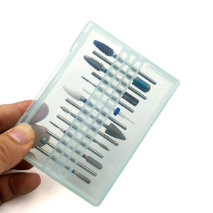 14 trous <span class=keywords><strong>Vide</strong></span> de Support de Peu De <span class=keywords><strong>Foret</strong></span> De Clou de 3/32 «Perceuses Support de Boîte Acrylique Transparente En Plastique Conteneur Cas Clous Accessoires - Product Image 2