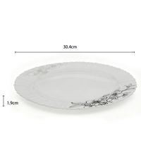 Ensembles de vaisselle de buffet en verre opale ovale extra large avec poignées pour transporter plusieurs assiettes et verres en même temps