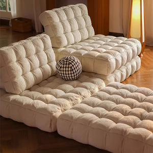 Sofá Modular Tipo Puff Waffle, Extra Suave, Blanco, Verde Militar, Carmesí Oscuro, Individual, para Sala de Estar, Dormitorio, Estilo Tatami - Product Image 5
