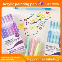 Stylos gel acryliques en plastique 54 couleurs pour étudiants, séchage rapide, sans bavure, marqueurs empilables en boîte pour dessin et journalisation