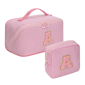 Relavel Trousse de Maquillage Initiale A-Z 2 Pièces Grande Trousse Cosmétique de Voyage pour 11 12 <span class=keywords><strong>13</strong></span> 14 15 16 <span class=keywords><strong>Ans</strong></span> <span class=keywords><strong>Fille</strong></span> Adolescente Cadeau d'<span class=keywords><strong>Anniversaire</strong></span> - Product Image 1