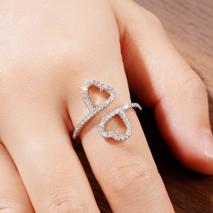 Anello Aperto a Cuore per Donne, Gioiello da Dito Elegante e alla Moda - Product Image 2