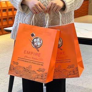 Custom Wholesale Eco-Friendly <b>Biodegradable</b> Disposable Kraft Recyclable Restaurant <b>Paper</b> Bags for Food Delivery with Logo - Product Image 3