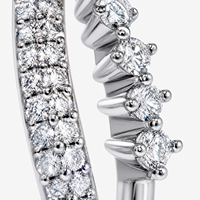 Bague ouverte asymétrique multicouche Mylove en argent sterling 925 plaqué rhodium avec micro-pavé de zircone cubique transparente, vente en gros