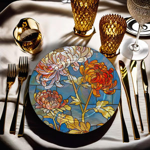 زجاج قابل للتخصيص 13 إنش بتصميم زهور من البلاستيك PP مستدام لحفلات الزفاف والمآدب والمناسبات الفندقية-MOQ - Product Image 6