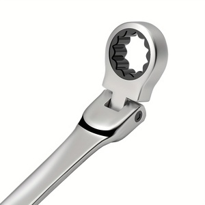 Clé à cliquet industrielle métrique FQ RW-021 30 mm à tête flexible 72 dents OEM, couple 795 Nm, capacité de mâchoire 1 3/16 po, finition miroir - Product Image 3