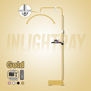 Lámpara de pie profesional con diseño de media luna para extensiones de pestañas y decoración de salones, con luz de relleno fotográfico en forma de ojo de media luna. - Product Image 1