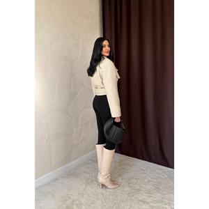 Abrigo de Cachemira Beige para Mujer, Abrigo de Invierno Cálido y Elegante de Manga Larga, Tejido de Tela - Product Image 1