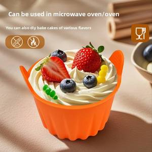 Reusable Round Non-stick Food Grade Silicon <strong>Egg</strong> Poacher Heat Resistant Silicone Air <strong>Fryer</strong> Baking Cups - Product Image 1