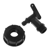 Grifo de cubo de 3/4 "rosca de plástico IBC tanque grifo 1000L IBC A Adaptador accesorios conexión manguera de riego interruptor válvula jardín