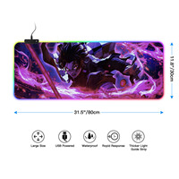 Tapis de souris de jeu FLAME SNAKE Cartoon Series XL, tapis de souris de jeu illuminé RGB 800x300mm, tapis de jeu