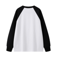 Sweat-shirt unisexe à col ras du cou et manches raglan 320 GSM en polyester délavé, coupe décontractée, bicolore, personnalisable, pour l'automne