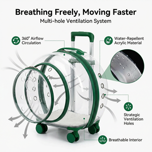 Neuankömmling Transparenter Acryl-Haustier rucksack Wasser abweisender tragbarer Raum Kapsel Hund Katzen wagen Fall Wasser abweisender Raum - Product Image 4