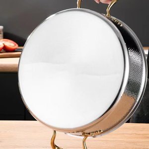 Luxury 304 Stainless Steel 3-Layer Hot Pot Nature Color Stock/Kitchen <b>Cookware</b> <b>Set</b> with Glass Lid for Soup Home Use - Product Image 2