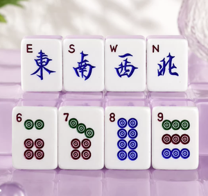 Set di Mahjong in Acrilico di Lusso Rosa, Viola, Verde e Blu con Numeri e Lettere, Fatto a Mano per Uso Domestico, Personalizzabile - Product Image 4