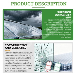 Fabrication <span class=keywords><strong>en</strong></span> usine personnalisée Panneaux de toit <span class=keywords><strong>en</strong></span> plastique polycarbonate pour PC couverts d'extérieur transparents Feuille <span class=keywords><strong>creuse</strong></span> pour PC - Product Image 2