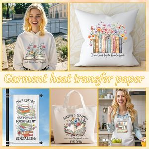 Trasferimenti Termoadesivi per Amanti dei Libri, Trasferimenti DTF per Magliette a Tema Lettura, Vinile Termoadesivo Pronto all'Uso, Decalcomanie Termoadesive Floreali per Amanti dei Libri - Product Image 5