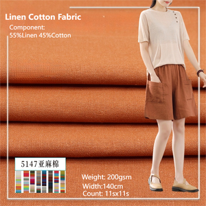 11S cotone misto <span class=keywords><strong>lino</strong></span> morbido leggero tessuto <span class=keywords><strong>di</strong></span> cotone 45% <span class=keywords><strong>di</strong></span> <span class=keywords><strong>lino</strong></span> 55% traspirante per camicie <span class=keywords><strong>da</strong></span> <span class=keywords><strong>uomo</strong></span> vestiti <span class=keywords><strong>da</strong></span> donna 200g rotolo tessuto - Product Image 1