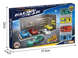 Modèle réduit de voiture en alliage Parking Lot Layer <span class=keywords><strong>Garage</strong></span> Scene Diorama Diecast Car Vehicle PVC Parking Lot Set with 4 Cars Toys - Product Image 3