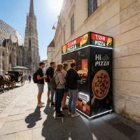 Máquina Expendedora de Pizza de Diseño de Lujo |   Pago con Tarjeta de Crédito y Monedas |   Pantalla Táctil |   Construcción Metálica para Áreas de Alto Tráfico