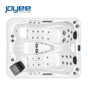 JOYEE Spa extérieur pour 3 personnes avec 2 cascades, bain à remous moderne et élégant, avec armoire en option, fabricant - Product Image 4