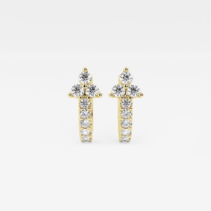 Boucles d'oreilles créoles Huggie en diamant de laboratoire rond de 0,5 carat, élégantes et minimalistes, pour un usage quotidien - Product Image 5