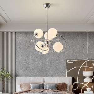Bauhaus Style Magic Bean Glass Lamp Wabi-Sabi Style Nordic Chandelier for Master Bedroom <b>Dining</b> Room Living Room Pendant <b>Light</b> - Product Image 2