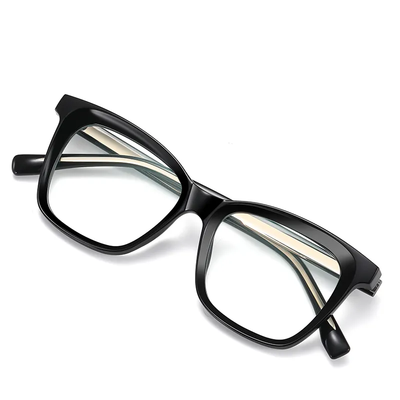 New wave black Optical glasses TR frame ultra-light anti-blue light glasses PC lens acetate leg wire core glasses For Unisex