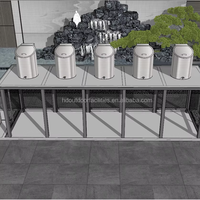 Maison de conteneur souterraine avec poubelle de capacité de 1100L sans couvercle poubelle de numéro de modèle pour station d'ordures