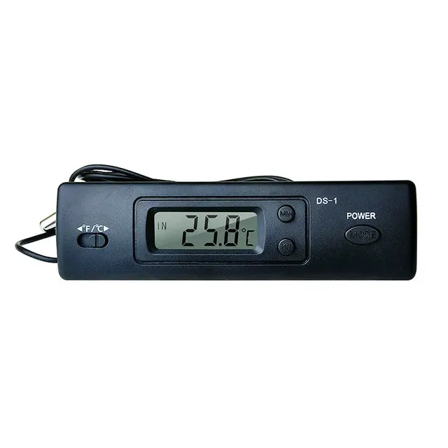 DS-1 Car Thermometer LCD Display C/F Clock Temperature Sensor Controller Indoor Outdoor Thermostat With Probe for Vehicle Car
