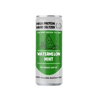 Protein Hard Seltzer Sabor Sandía y Menta, 10g de Proteína de Suero, 10% ABV, Personalizable, 330ml, Bebida Alcohólica Espumosa para Después del Ejercicio