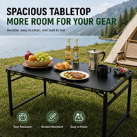 Table tactique robuste pliable à ouverture automatique hydraulique pour le camping et les pique-niques en plein air avec pieds et crochets réglables
